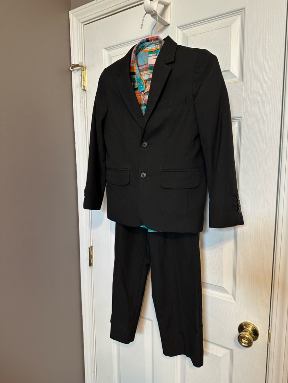 Boy's Classic Black Two-Button Blazer, Pant, and Shirt Bundle